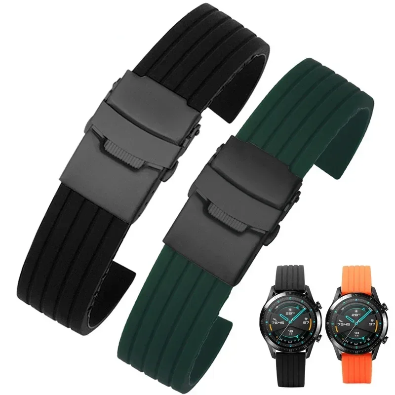 For Huawei GT3 Gt2proecg GT2 Watch2 Pro Silicone Watch Strap Waterproof Sweat-Proof Watchband Accessories 18 20 22 24mm