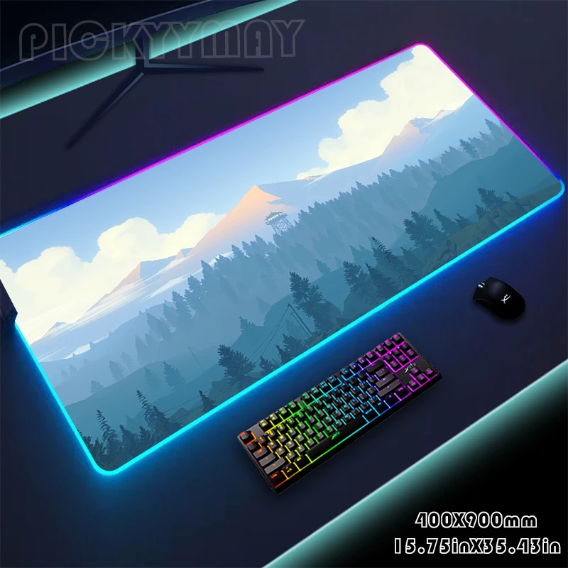 

Large RGB Mouse Pad XXL Gaming Mousepad LED Mouse Mat Forest Gamer Desk Mat Table Pads Keyboard Mats Desk Rug With Backlit