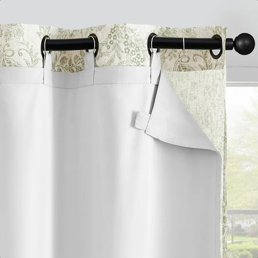 

Blackout Curtain Liners for Bedroom Light Blocking Curtain Liners for 84 Inch Length Drapes Window Treatment Curtains with Ring