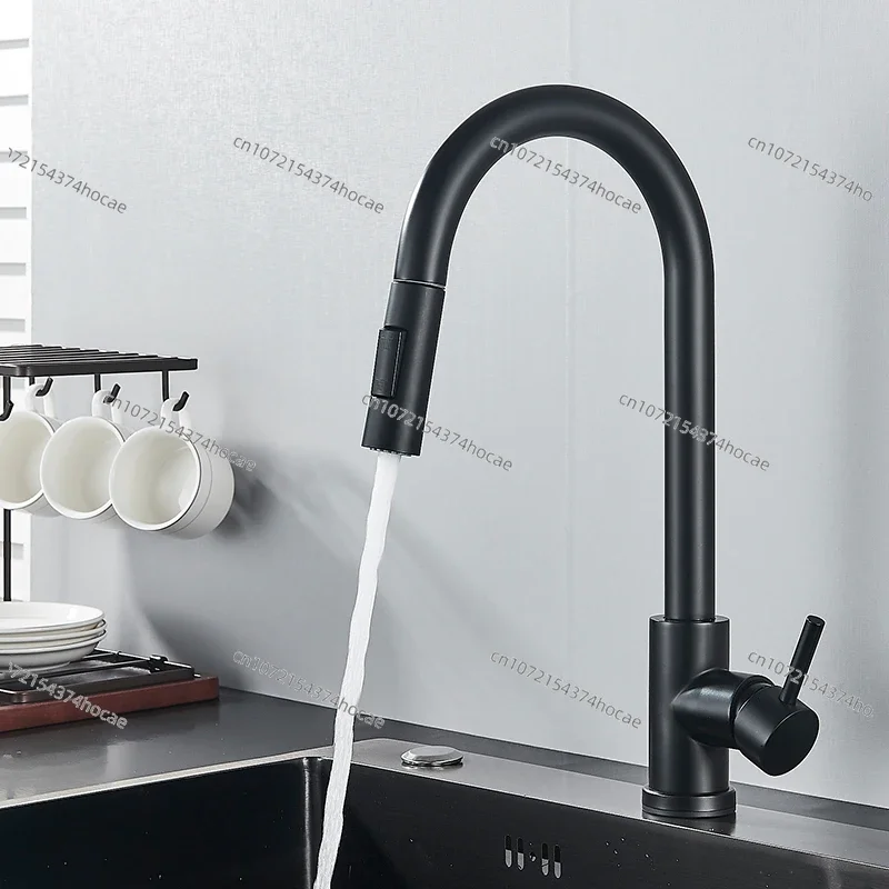 Pull Out   Kitchen Faucets 360 Rotation Kitchen Mixer Tap Single Lever Mixer Tap Kitchen Sink Cold Hot Water Tap