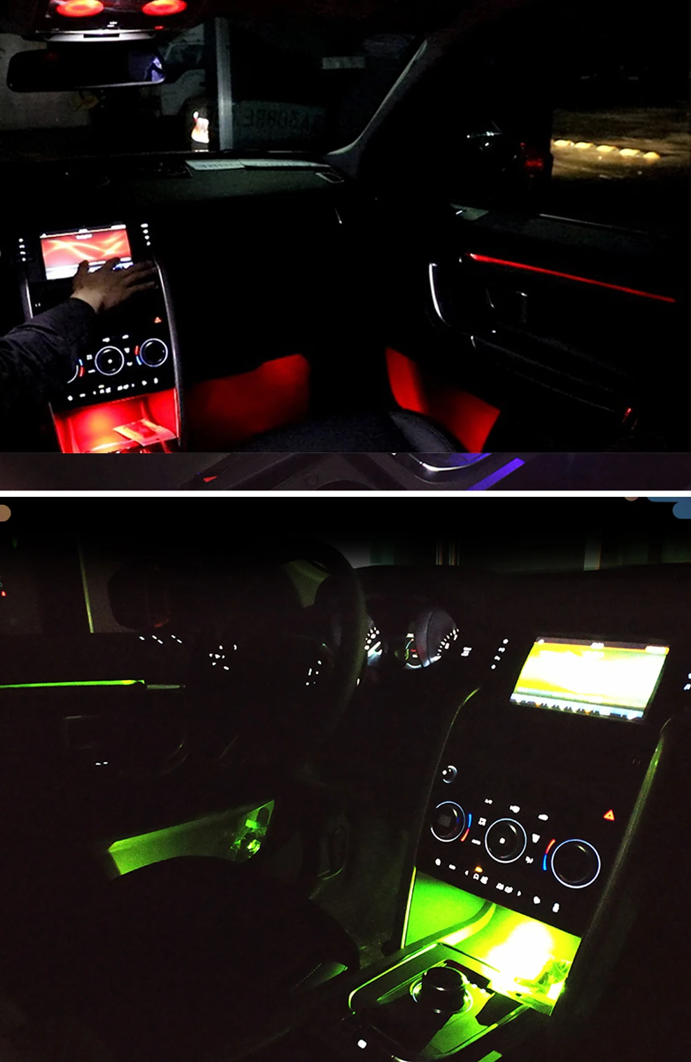 

Окружающее освещение для Land Rover Discovery Freelander 16-19, окружающее освещение, светодиодная приборная панель, дверная атмосферная лампа, полоса с подсветкой двери