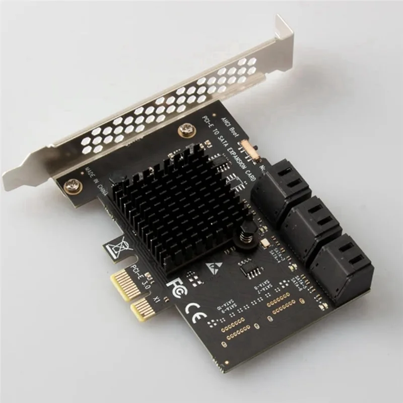 Placa de expansão PCI-E para SATA3.0 de 6 portas Adaptador de mesa de 6 Gbps para discos rígidos de estado sólido e mecânicos