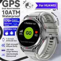 2025New Outdoor Military GPS SmartWatch Men HD AMOLED Screen 10ATM Waterproof 490mAh Bluetooth Call Sports SmartWatch For HUAWEI