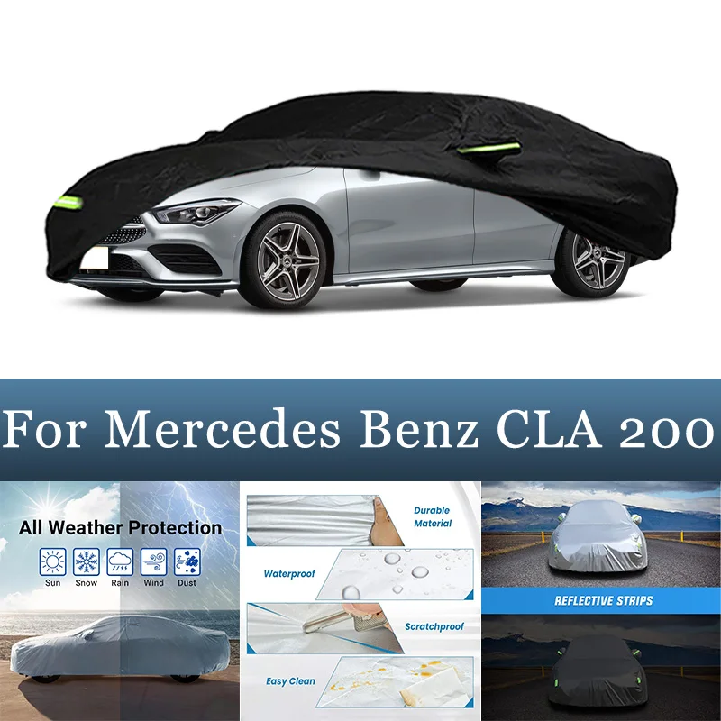 

Полный автомобильный чехол для Mercedes Benz CLA 200, водонепроницаемый летний солнцезащитный козырек, анти-УФ-зимний чехол для защиты от дождя и снега