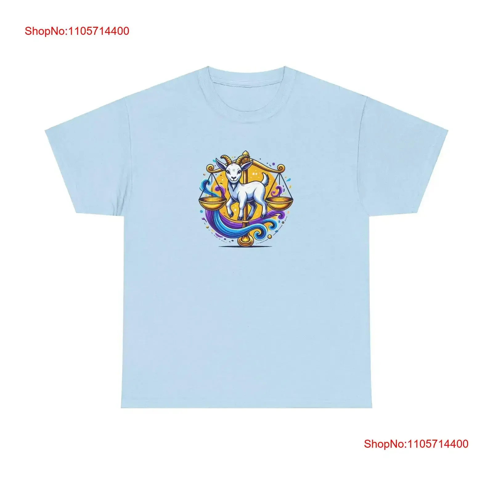 Libra Goat T Shirt Heavy Cotton Zodiac Starsign vintage Washed Soft Unisex graphic fashion Casual Stylish Breathable streetwear