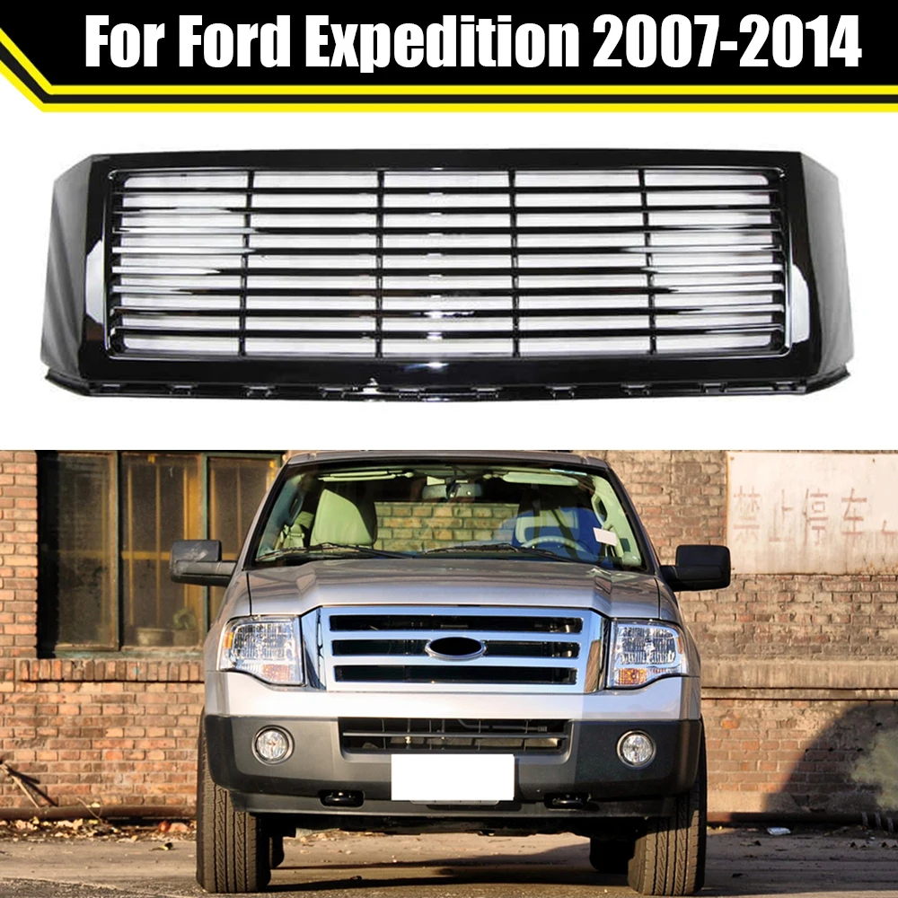 

Gloss Black Car Front Grille For Ford Expedition 2007-2014 Upper Racing Facelift Mesh Bumper Mask ABS Grills Grid Shell Trim