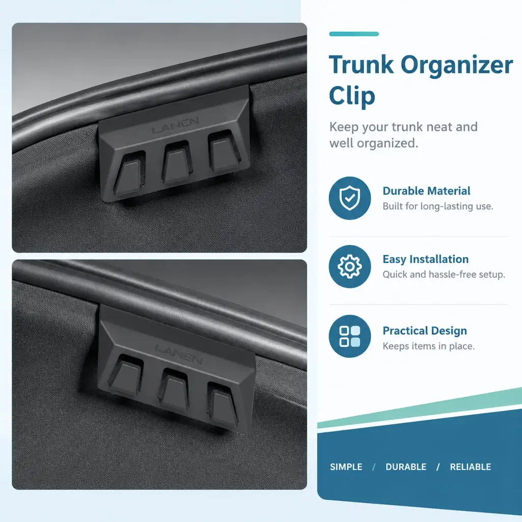 LANKE Hidden Trunk Hook With Three-Hook Design and Damage-Free Installation Fit for Tesla Model Y/YL 2025-Latest