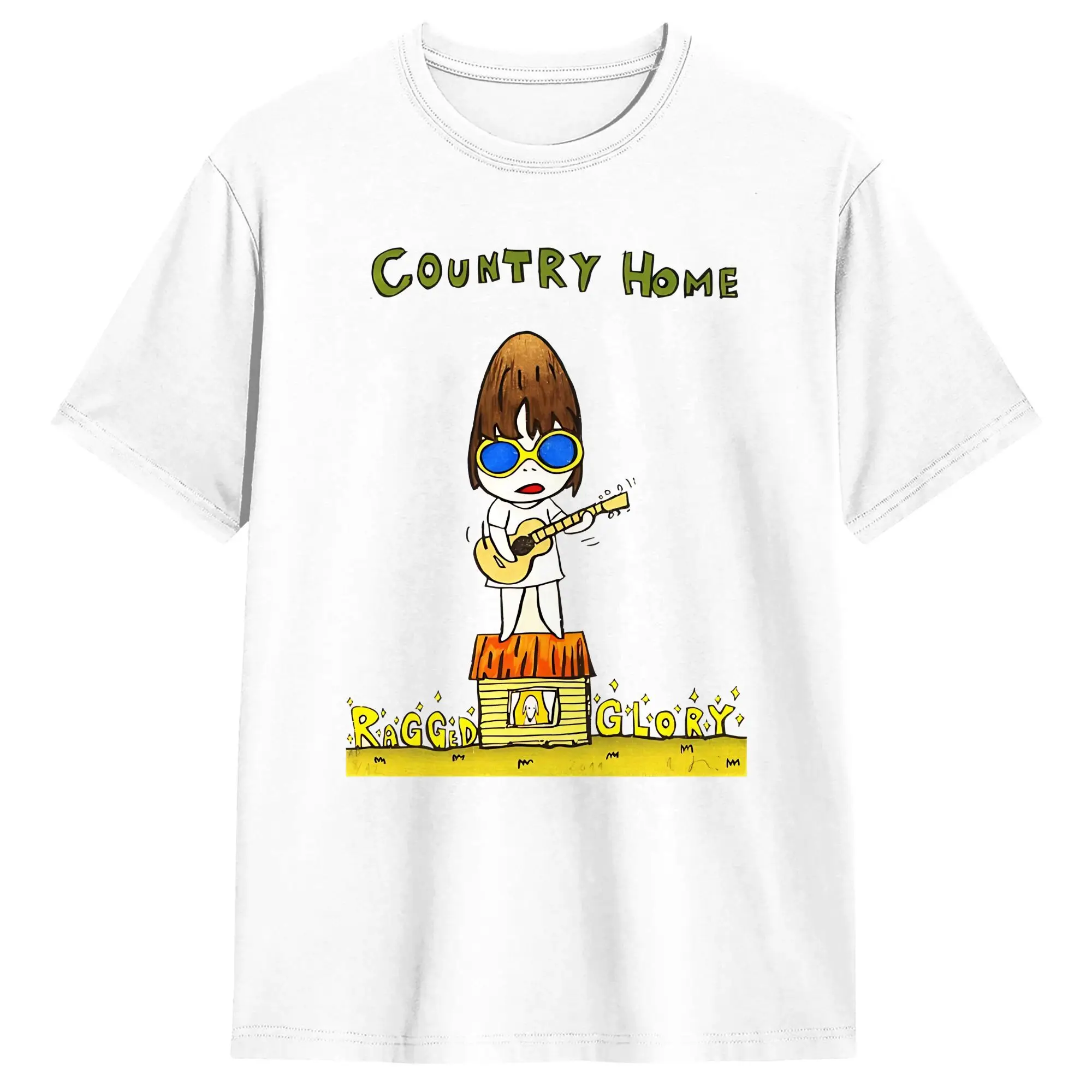 Music Vintage T Shirt Summer Yoshitomo Nara Home Decor Sticker  100% Cotton T-Shirts For Men Casual Tshirt Y2K Casual Top