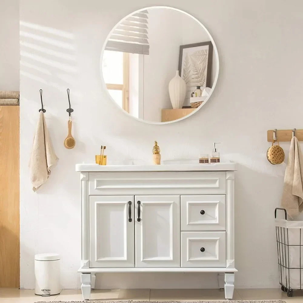 30 Inch Round Mirror, Gold Metal Frame Circle Mirror, Wall Mirror for Entryway, Bathroom, Vanity, Living Room Gold Circle Mirror