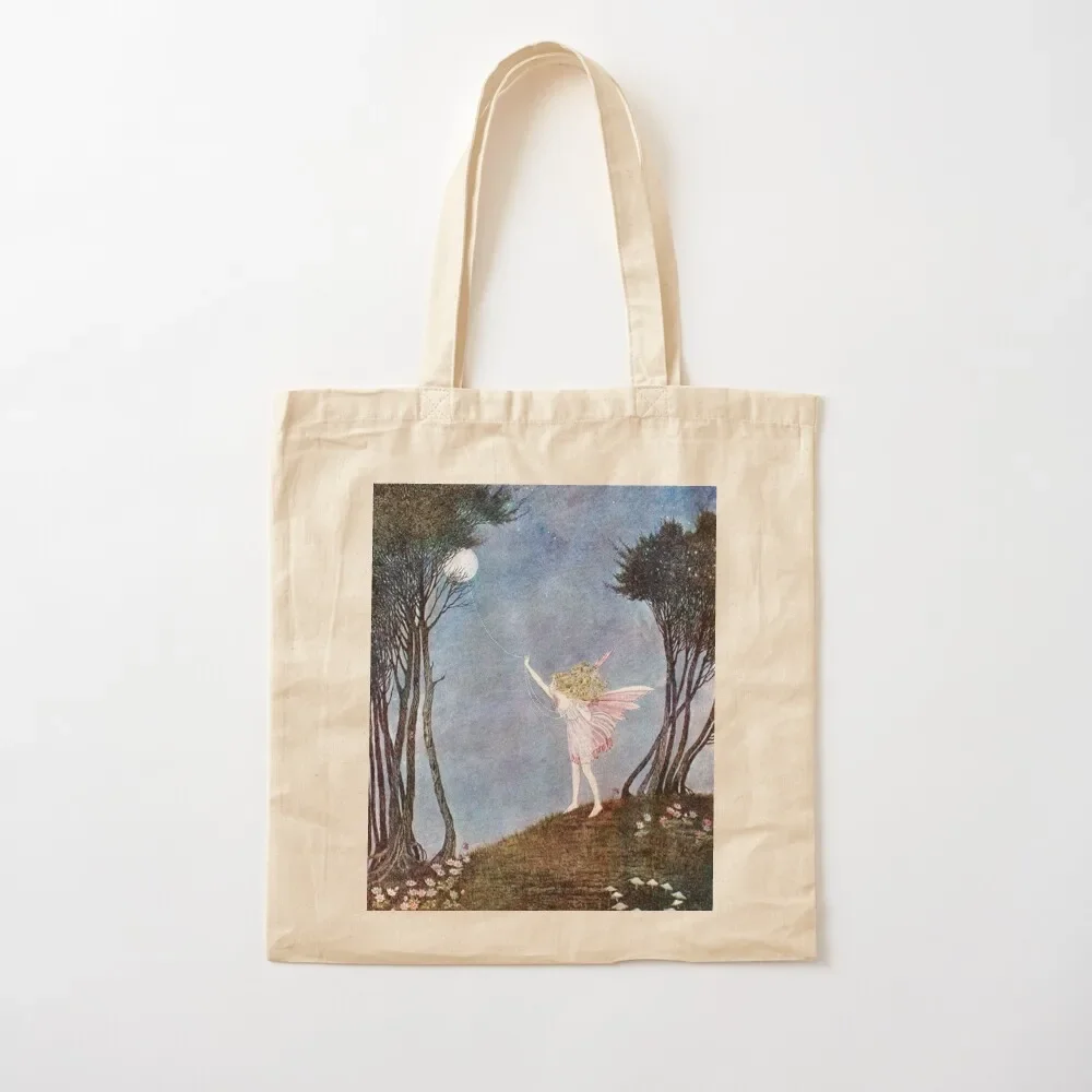 

Catching the Moon on a rope of dewdrops - Fairyland - Ida Rentoul Outhwaite Tote Bag handbag Women's tote bag Tote Bag