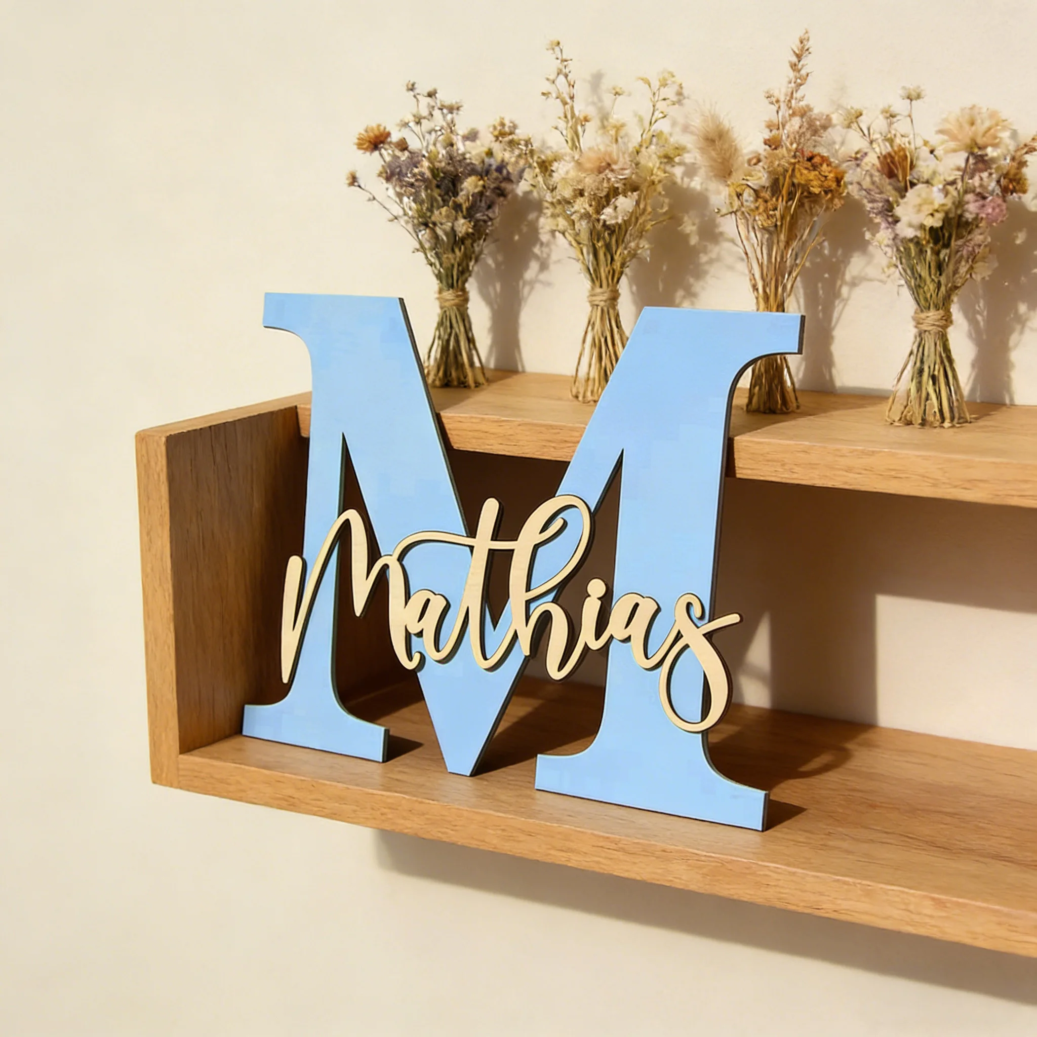 1pc Blue Double-layer Surname Brand, Suitable for Children's Rooms, Living Rooms, Entrance Decoration, and Customized Souvenirs view 6