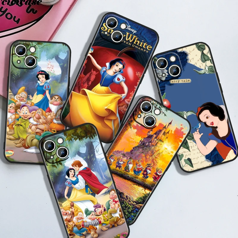 Disney Snow White For Apple iPhone 15 14 13 12 11 XS XR X 8 7 6 6S 5 5S Pro Max Plus Black Cover Phone Case