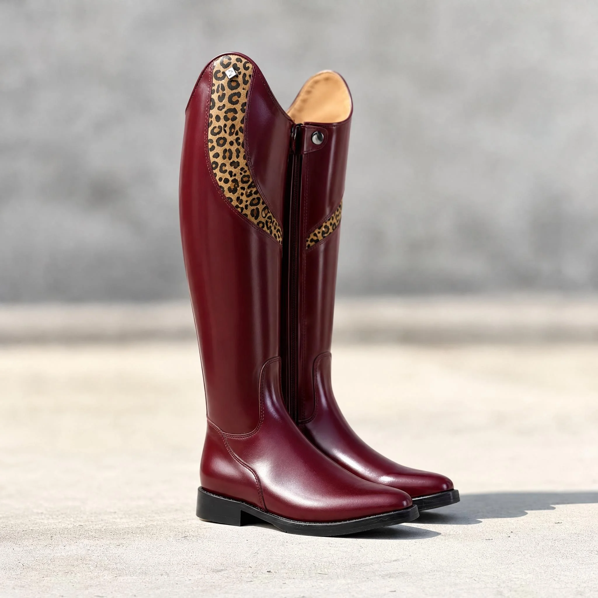 Horse Riding Boots Full Leather Dressage Boots Equestrian Boots Knee Zipper Horse Riding Equipment Customized