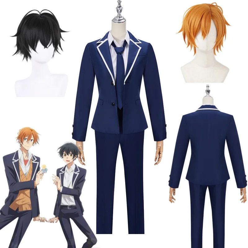 

Anime Sasaki and Miyano Yoshikazu Cosplay Costume School Unifrom Jacket Full Sets Wig Halloween Comic Con Party Roleplay Suits