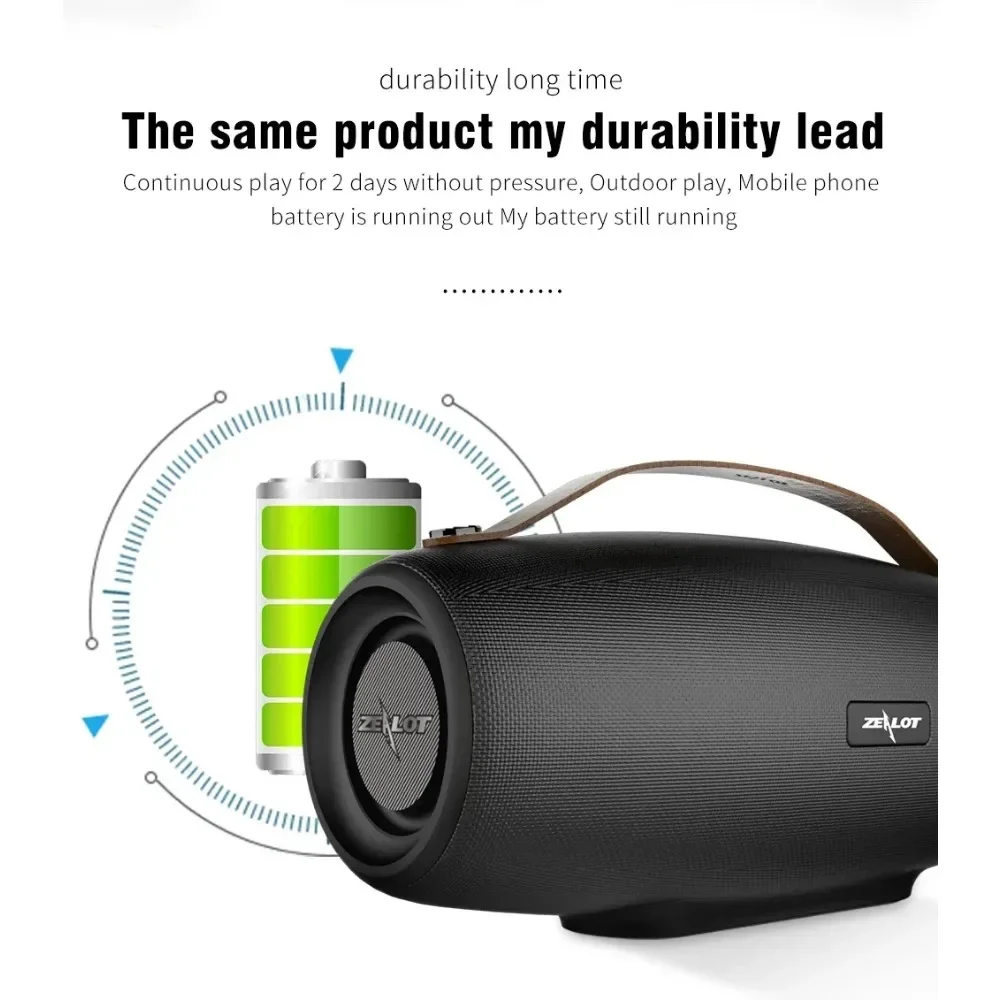 Wireless Bluetooth HIFI Speaker Subwoofer with Full Range 3 Loudspeakers 40W Powerful Portable DJ Soundbox Stereo Shocking Bass