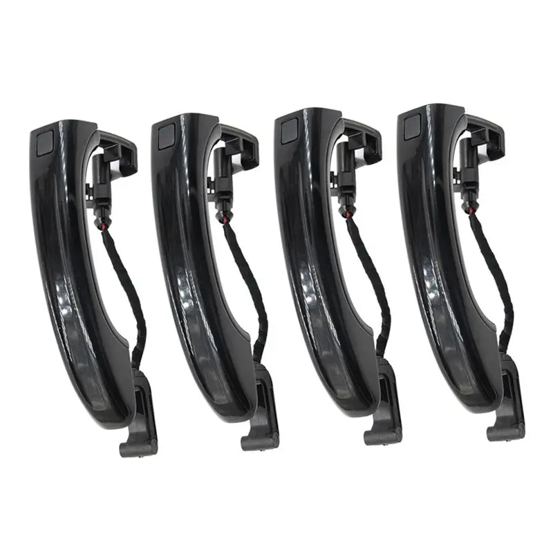 

4 шт. наружных дверных ручек для Audi Q7 2007-2015, 4L0837205A, 4L0837205B, 4L0837207A, черные - A02G