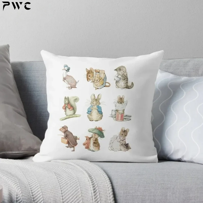 

Beatrix Potter Throw Pillow Pillow Case Polyester Home Decora Pillowcases Throw Pillow Case Kussensloop Almohada Poszewka