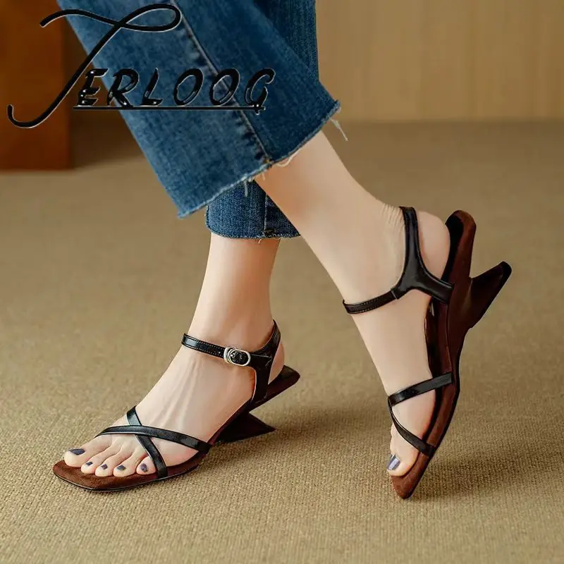 

Square Toe Heeled Sandals Women 2025 Summer New Shoes Chunky Slingback Designer Slippers Brand Party Dress Pumps Woman Sandalias