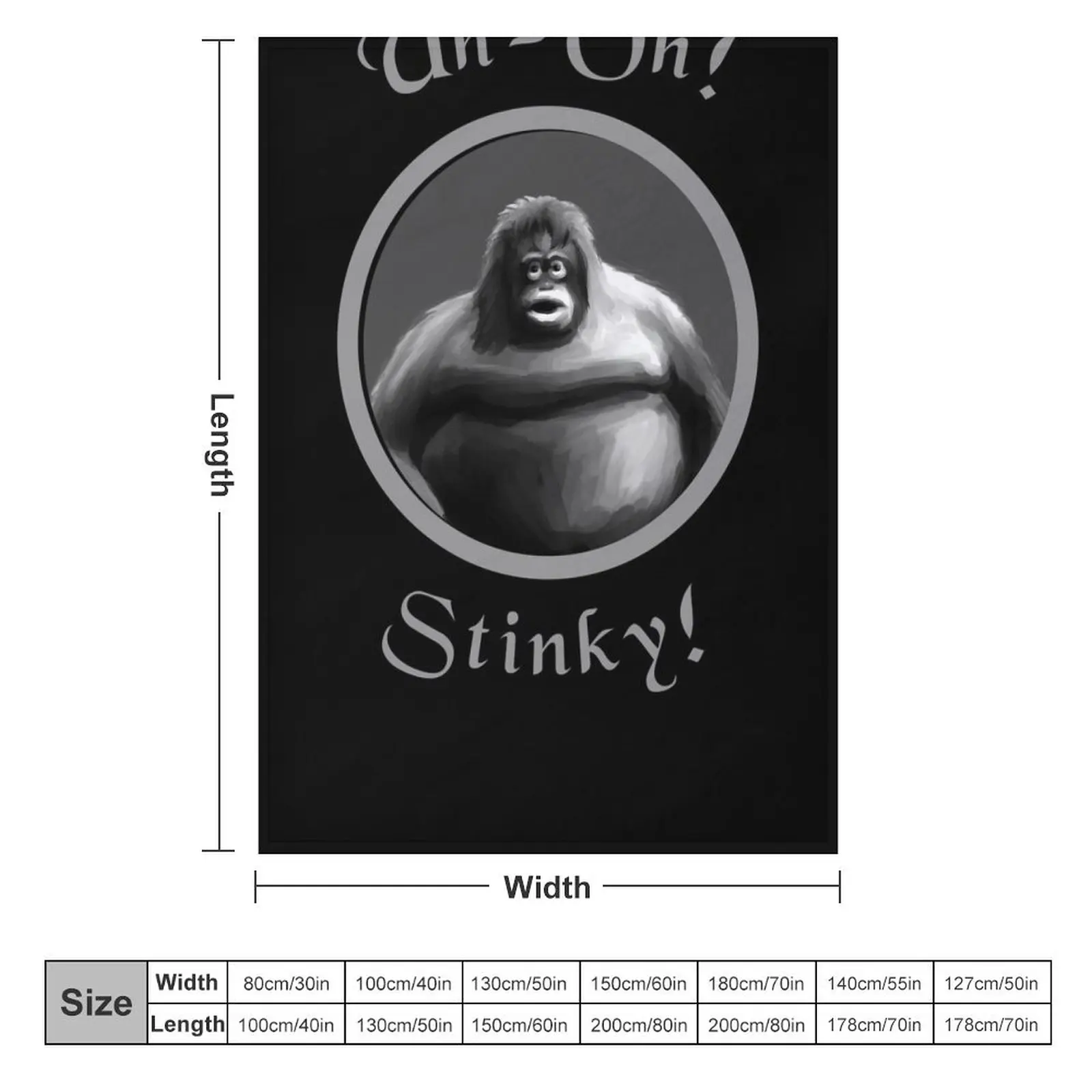 Uh Oh Stinky! Monke Retro Design Throw Blanket christmas gifts sofa bed Giant Sofa Luxury Throw Blankets