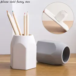 Silicone World Silicone Pen Holder Simple Desktop Pencil Holder Makeup Pen Storage Stand Office Students Stationery Storage Box