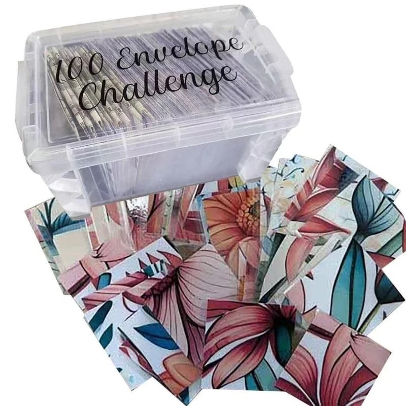 100 Envelopes for Money Saving, Including 100 Number Stickers and Plastic Case K92C