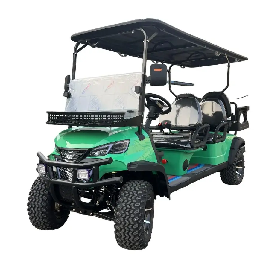 CE certified new 2 4 6 8 seat sightseeing bus electric golf cart 7KW solar panel golf cart ultra long endurance golf cart