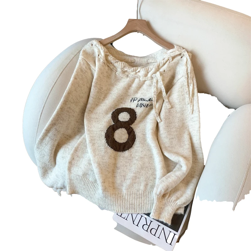 

Свитера Джемперы Пуловеры Женские трикотажные изделия большого размера Y2K Готические детали Ресторан Ужин Дата Ночь Романтика Элегантная женственная осень