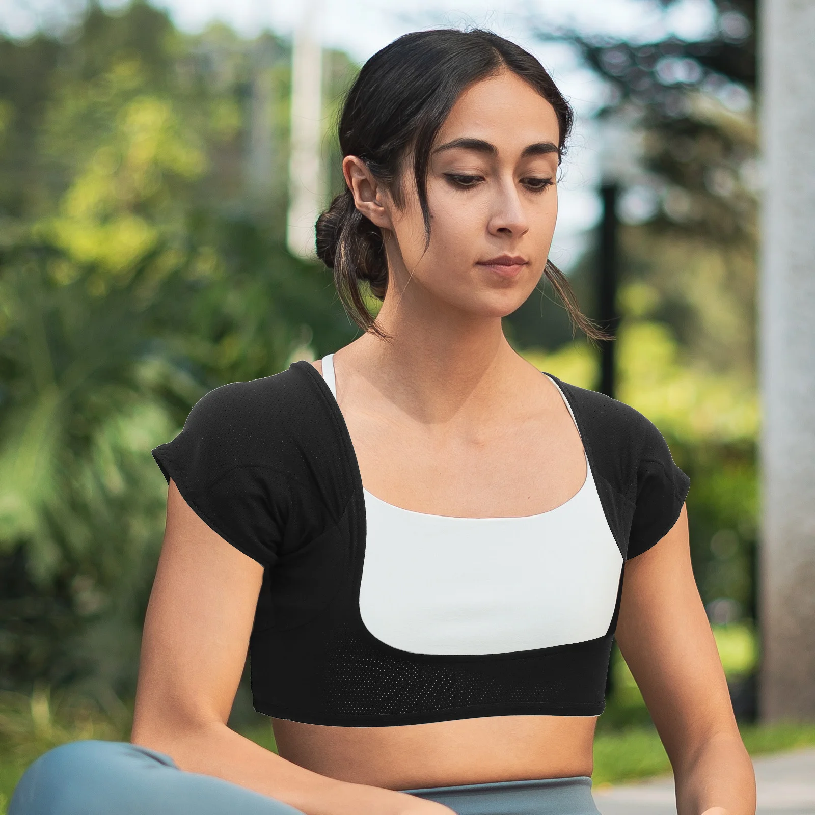 

1pc Absorbent Vest Women Breathable Washable Armpit For Outdoor Running Jogging Exercise Reusable Underarm Sweat