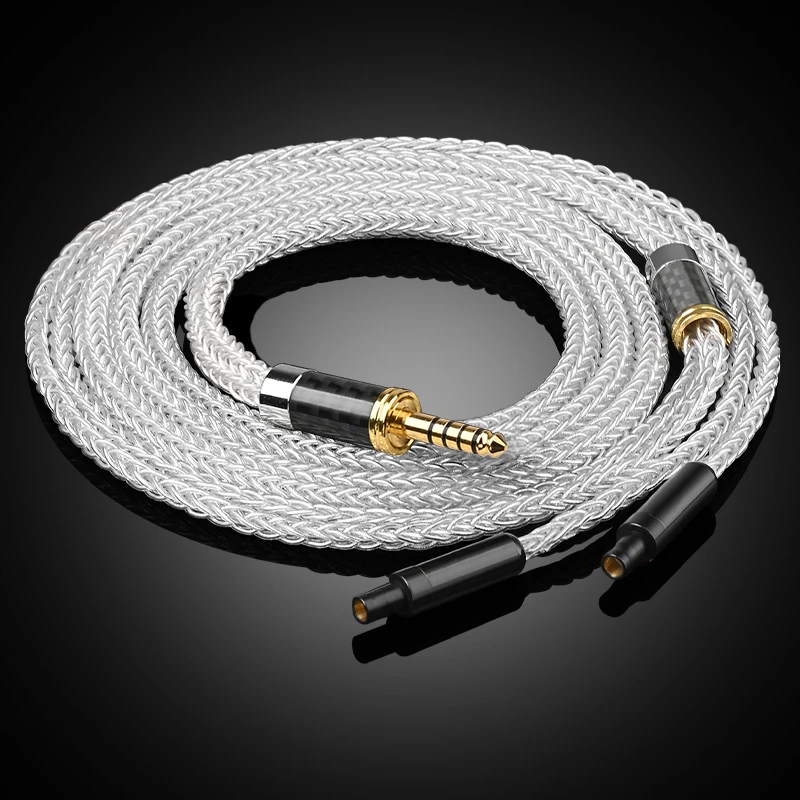ATAUDIO HiFi-Kopfhörer-Upgrade-Kabel OCC versilberter Kern 2,5/3,5/4,4/6,5 mm Kopfhörer-Upgrade-Kabel für Spieler, Ampere, HD800 3