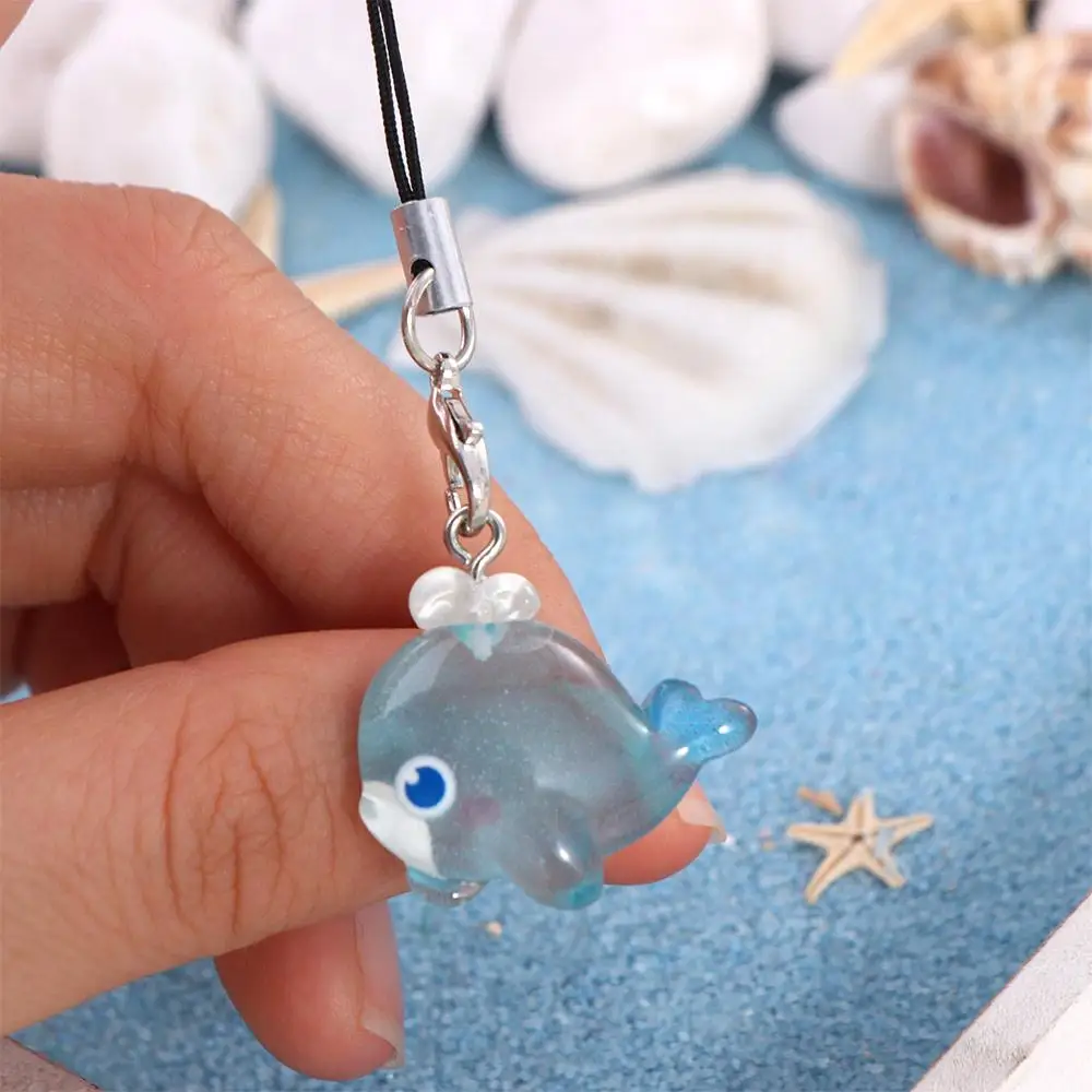 Lanyard Fish Phone Chain Keychain Sea Creature Phone Hanging Rope Blue Shark Fish Tail Mobile Phone Chain Trinket Gift