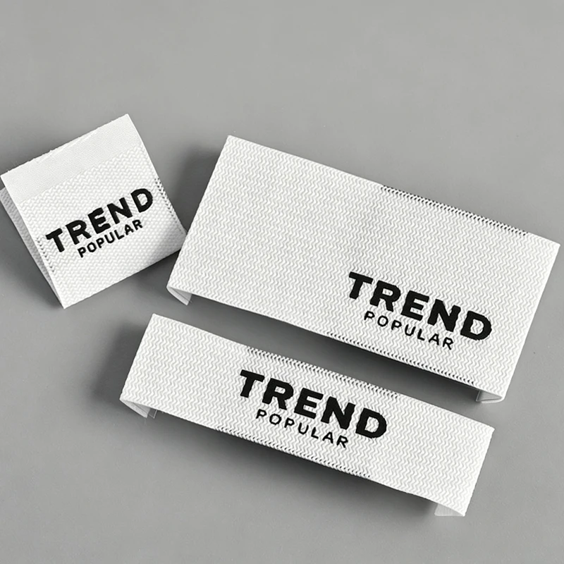 Custom Woven Label High Density Ultra Cut Garment Tags for Clothing Collar Neck Label Brand Logo DIY Name Tag Sew on Accessories