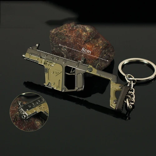 미니 건 모델 키 체인 벡터 모델, 주얼리 무기 금속 펜던트 키 체인 Chaveiro 가방, 자동차 키 홀더, 어린이 남성 선물, 8cm  Best5