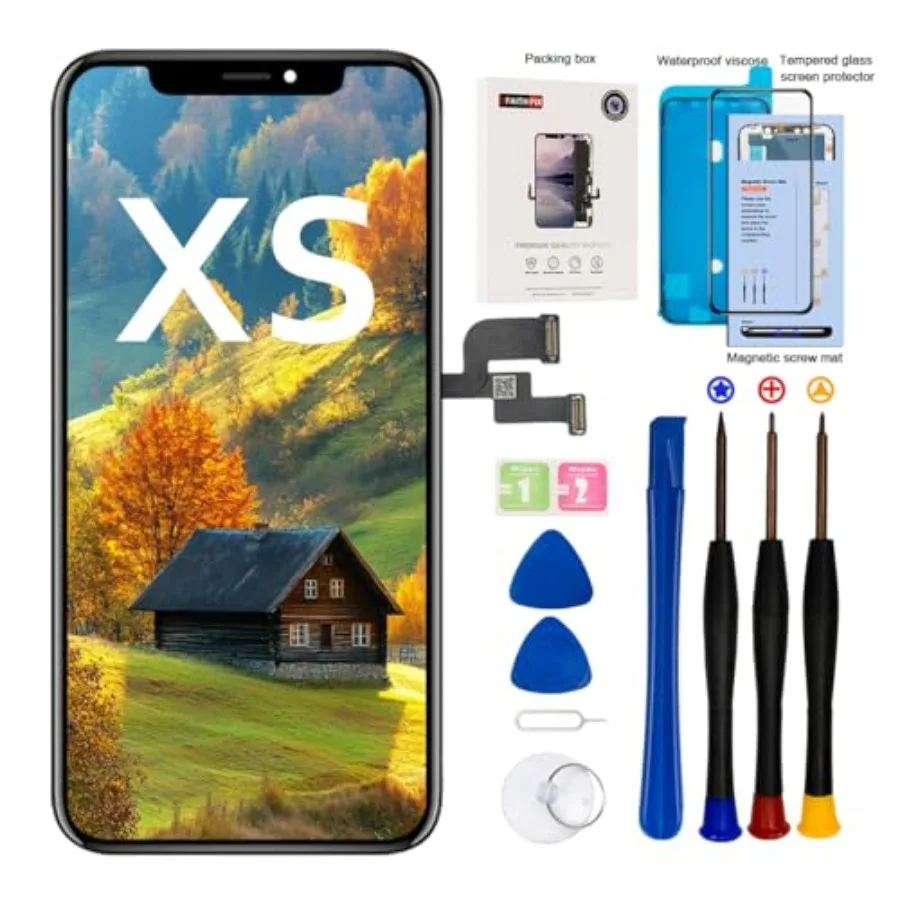 

EFAITHFIX for iPhone Xs LCD Screen Replacement 5.8 Inch Assembly Display and 3D Touch Screen Digitizer with Repair Tools Kit fo