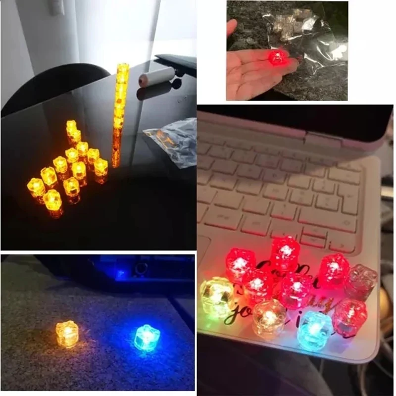 3Pcs Diy Toys Round/Square Led Light Brick Luminescent Lamp Colorful Accessories Building Micro Landscape Scene Layout Materials