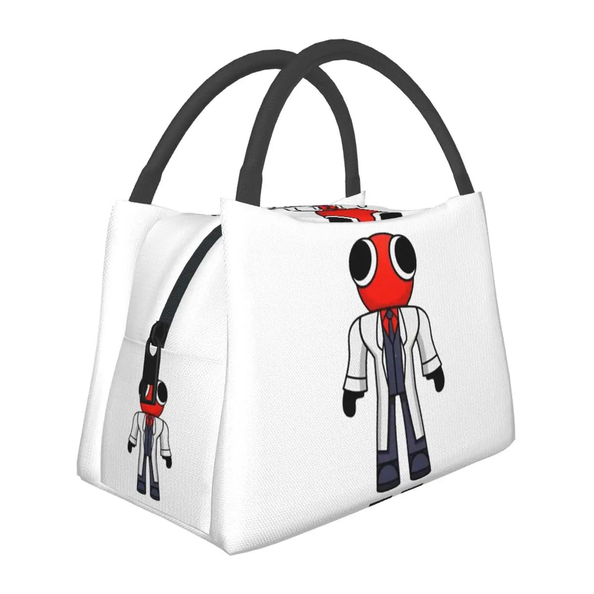 Red Scientist Rainbow Friend Lightweight Handheld Insulated Lunch Bag Large Capacity for Adults Students Travel Picnic