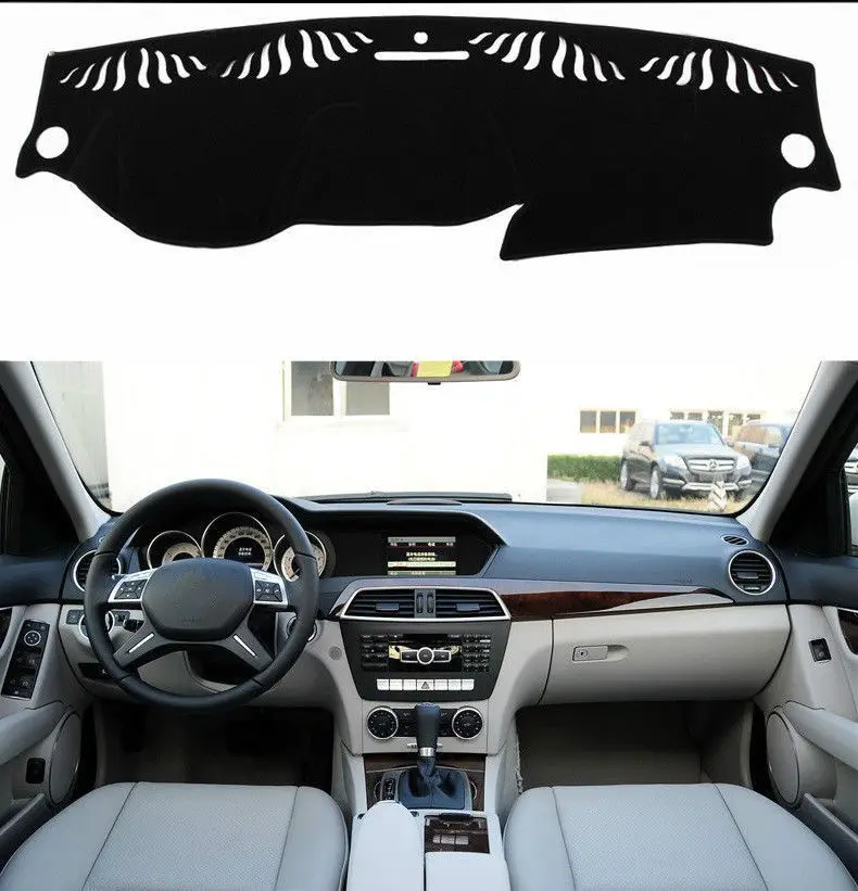 Dashboard Cover Console Dash Board Panel Heat Proof Mat Front Shade Carpet For Mercedes Benz C-Class 2011 2012 2013