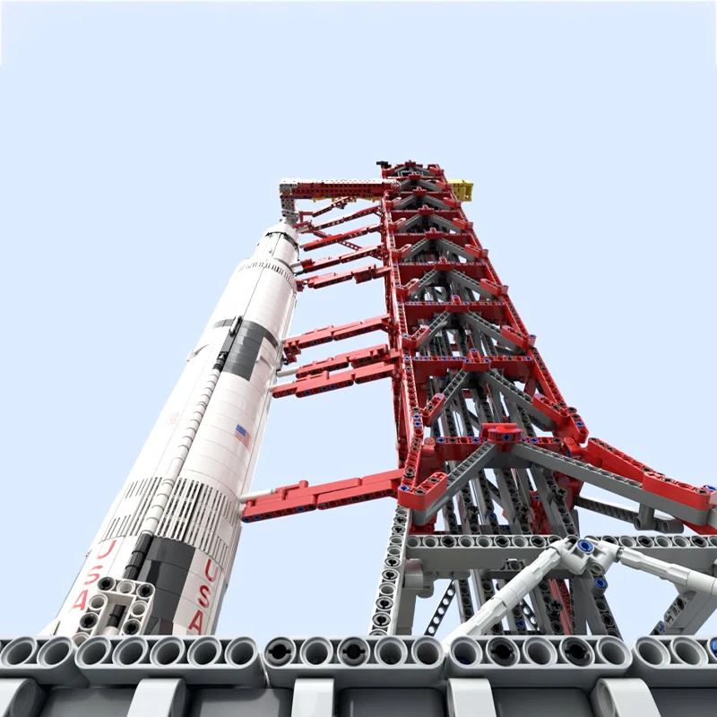 MOC-60088 Torre de lanzamiento espacial Saturn V UCS tecnología bloque de construcción modelo creativo ladrillos juguete exhibición científica colección regalo