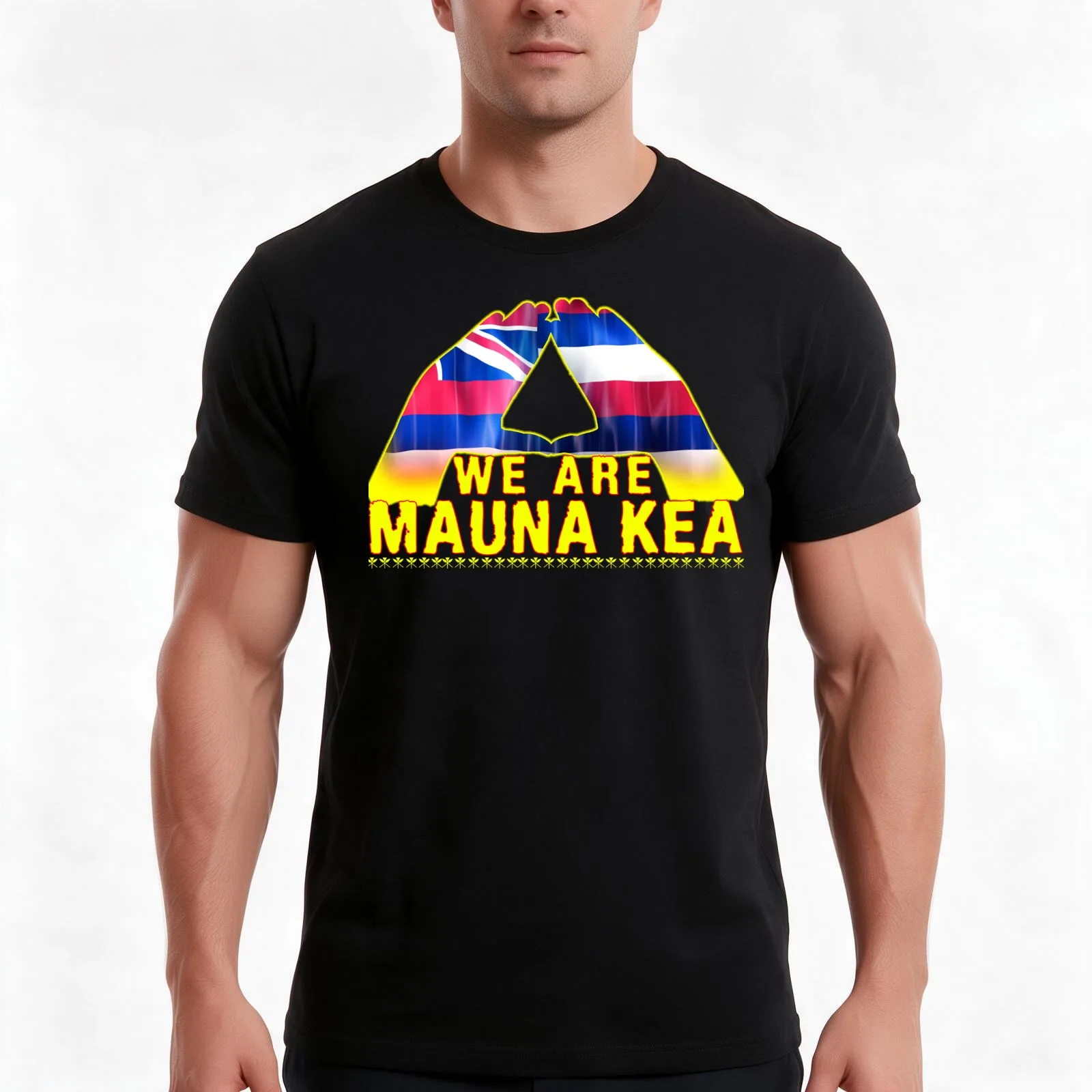 #Wearemaunakea We Are Mauna Kea T-Shirt, Summer Casual Cotton Tee, Oversized Streetwear Tops, Vintage Graphic Print, 100% Cotton