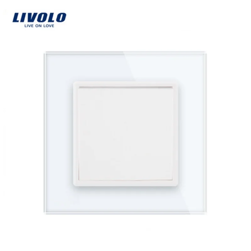 Livolo Manufacturer EU Standard Push Button Switch,Luxury White Crystal Glass Panel, 1 Gang 1 Way ,Mechanical Switch,VL-C7K1S-11