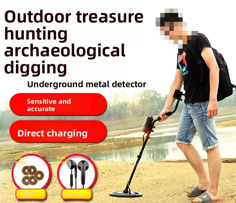 Metal Detector High Precision Handheld Underground Treasure Detector Treasure Hunter Outdoor Archaeology Gold and Silver Small