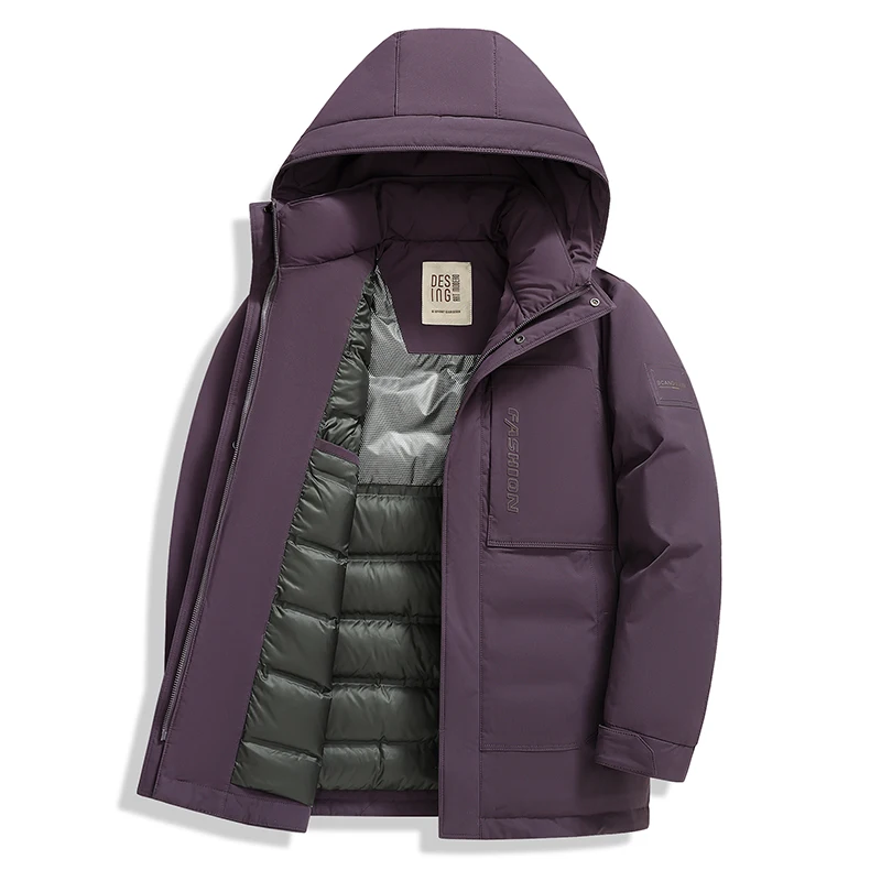 

Ture 90% White Duck Down Jacket Men 2025 Winter Thick Parka Coat Male Hooded Wind-proof Warm Outdoor Puffer Jacket