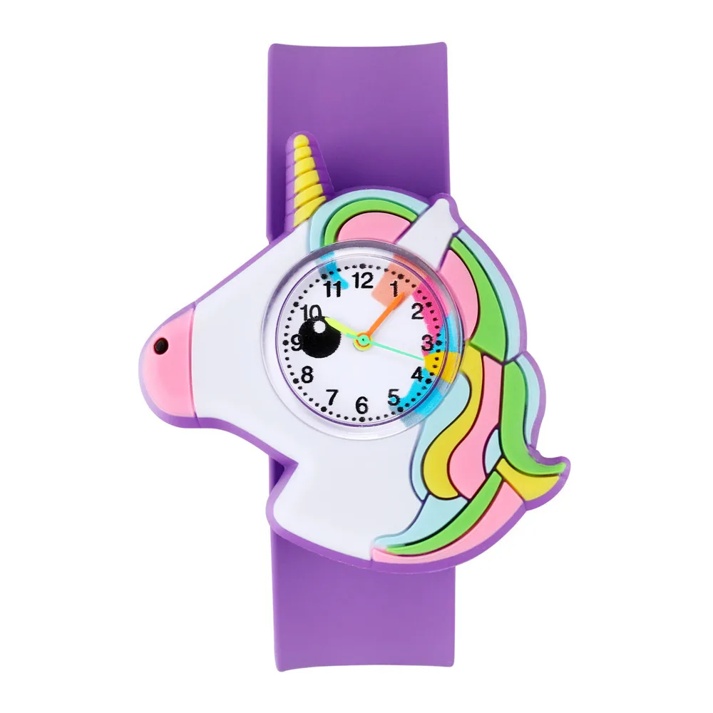 Jam tangan silikon anak-anak kartun kasual 3D mode baru jam tangan kuarsa Meteor pelangi Saturnus cinta Unicorn jam tangan