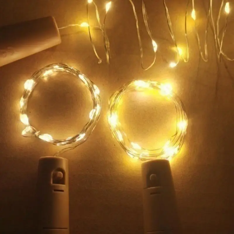 Vinho cortiça luzes para garrafa, Fairy String Lights, Rolha de garrafa, 3 ajuste de velocidade, 10 Pack, 2m