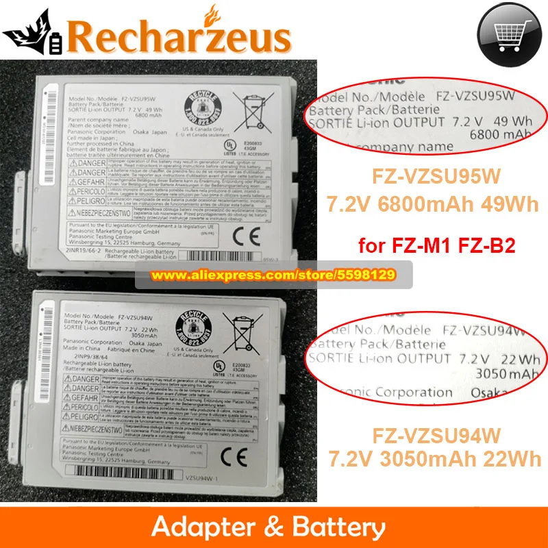 

Genuine FZ-VZSU95W Battery FZ-VZSU94W 7.2V 22Wh 49Wh for Panasonic FZ M1 FZ-M1 FZ-M1C Toughpad FZ-B2