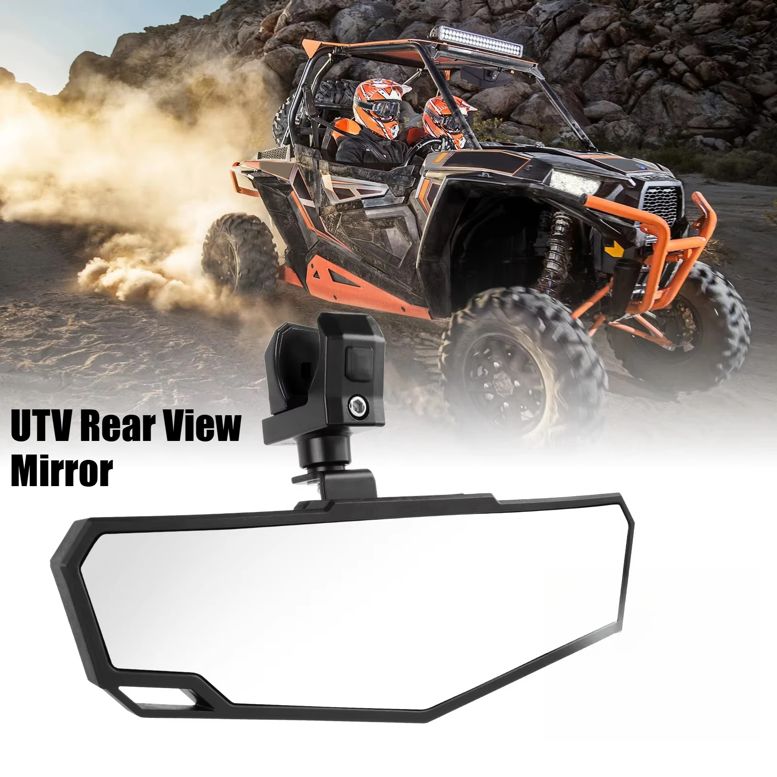 

For Polaris RZR Can Am Maverick X3 Arctic Cat CFMOTO UTV Rear View Mirror For 1.5" To 2.0 Inch Round Roll Cage UTV Accessories