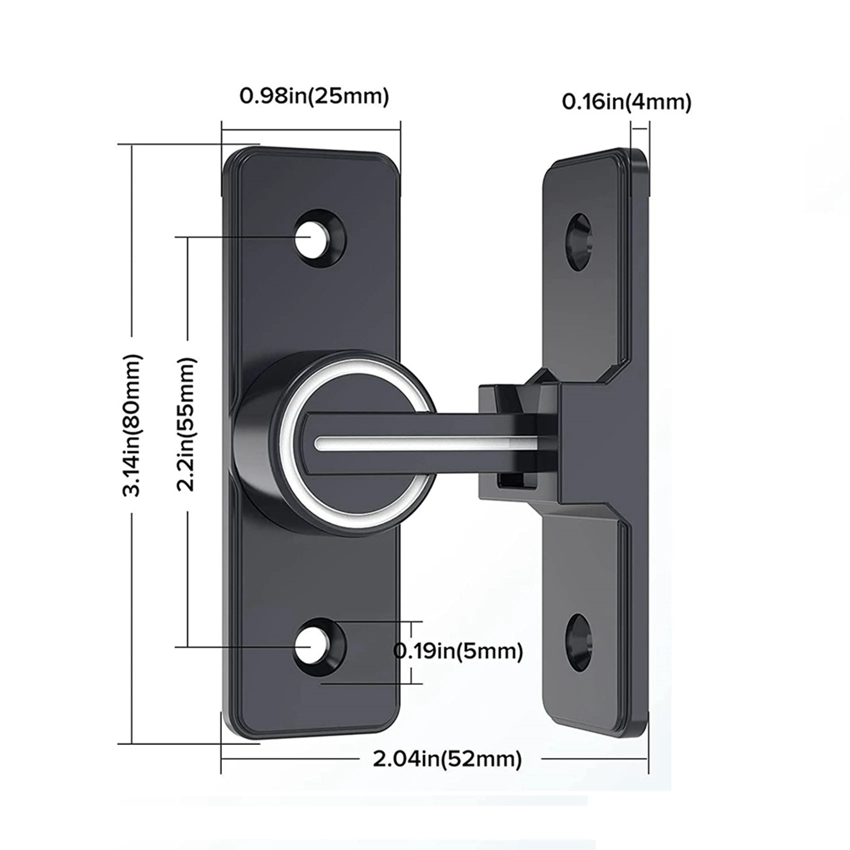 ABBN-Barn Hardware per serratura per porta, chiusure per cancello resistenti da 90 gradi Chiusura a scatto per porta di sicurezza con chiavistello per porta, confezione da 2