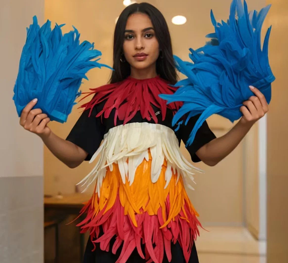 

2Meters Rooster Tail Feather Trims Needlework Accessories Colored Plume Fringes Sewing Carnival Feathers DIY Holiday Decorations