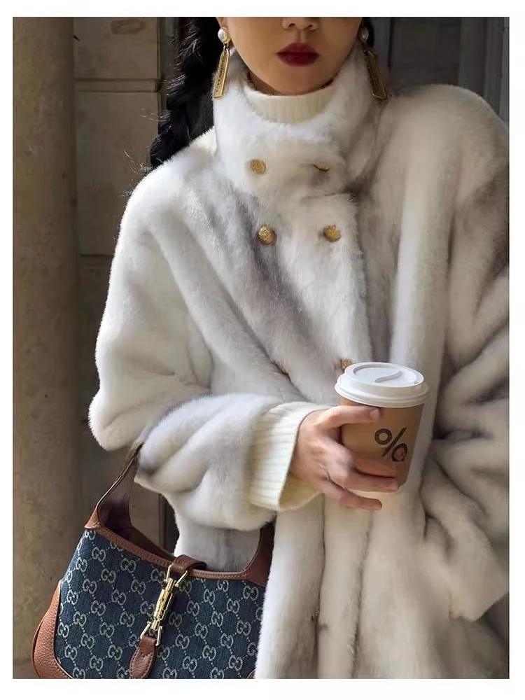 2023 donne inverno nuovo cappotto di pelliccia di volpe sintetica signora Casual neve stampa leopardo giacca di pelliccia femminile spessa caldo medio-lungo capispalla di peluche