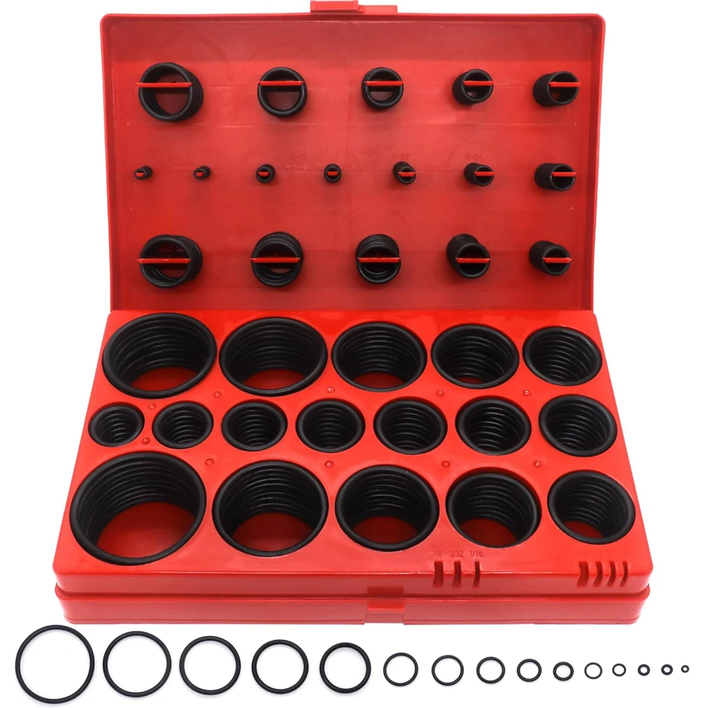 Universal Nitrilo Rubber O-Ring Sortimento Set, O-Ring, Junta de vedação para encanamento, Reparação Automotiva Faucet, 32 tamanhos, 419 Pcs, 225Pcs