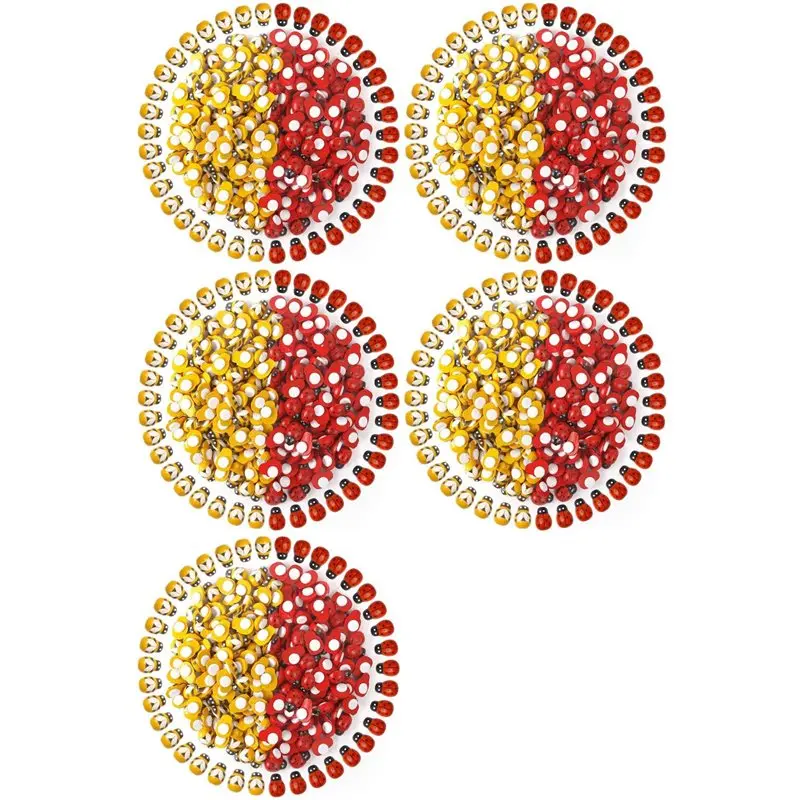 ABXF-1000Pcs Wooden Bees Ladybugs, Wooden Bumble Bees & Ladybugs For Crafts Scrapbooking DIY Party Decoration